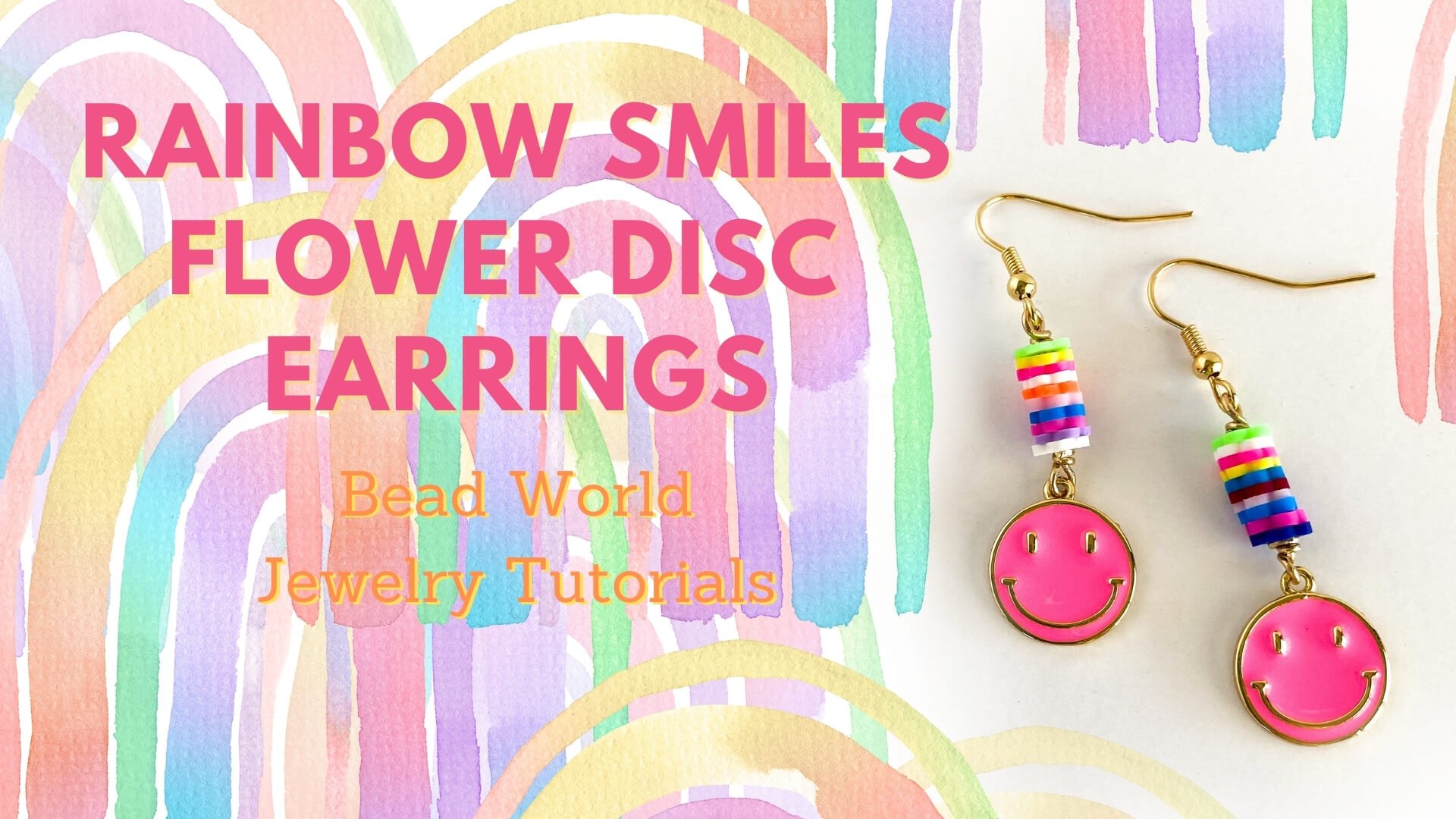 ​Rainbow Smiles Flower Disc – Earrings