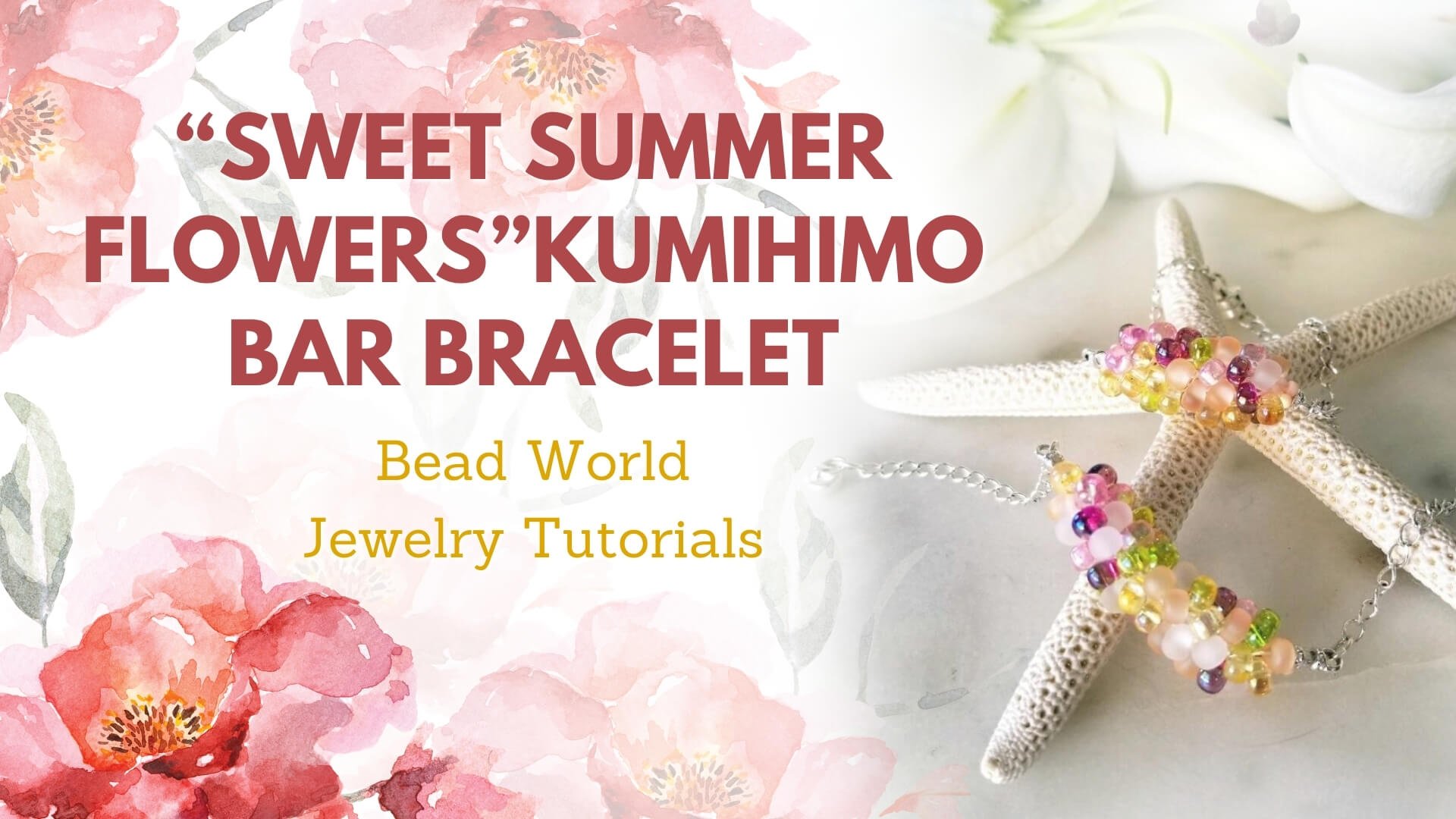 ​“Sweet Summer Flowers” Kumihimo Bar Bracelet