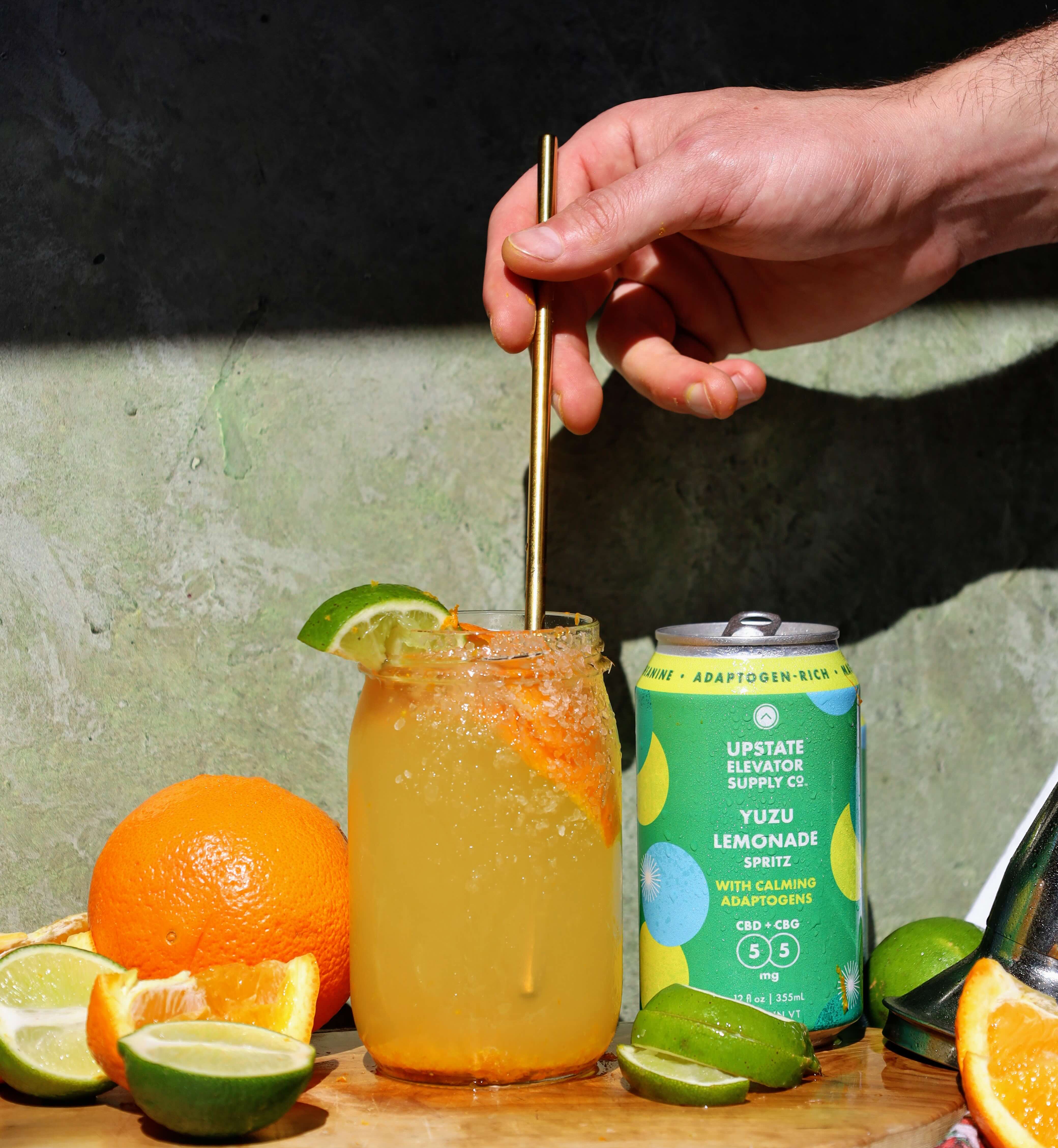 Yuzu Lemonade Margarita with CBD, CBG & Adaptogens Recipe