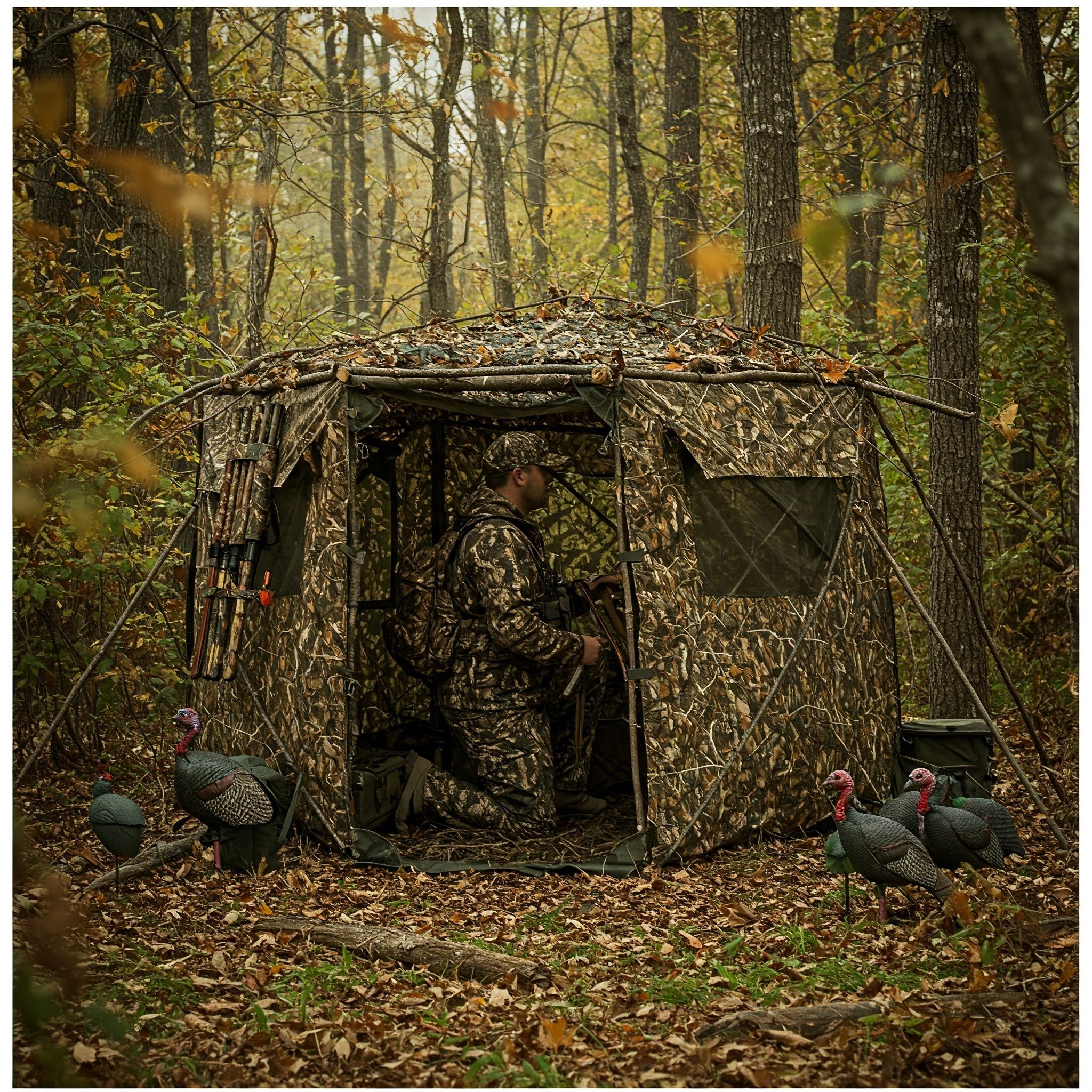 Diy ground blind setup for turkey hunting