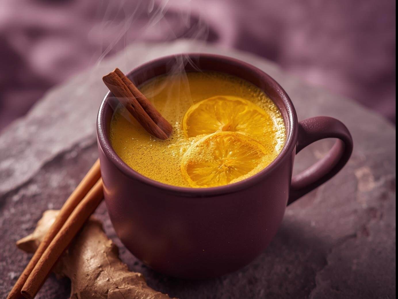 Golden milk with turmeric and ginger for migraines.