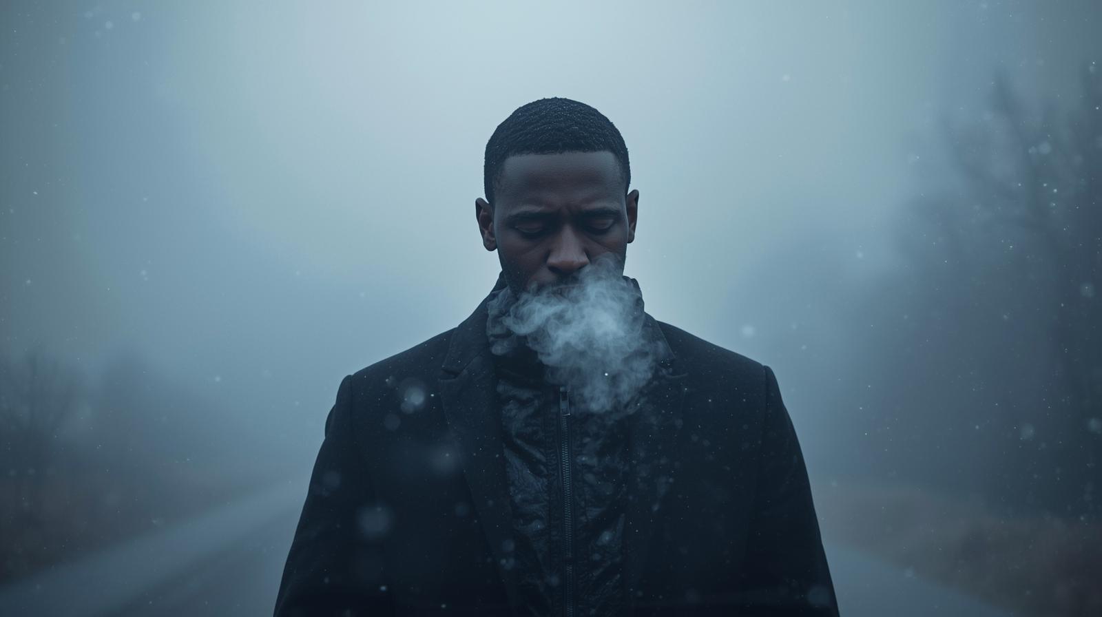 Person reacting to sudden cold air, representing how abrupt temperature changes affect the body’s energy response.