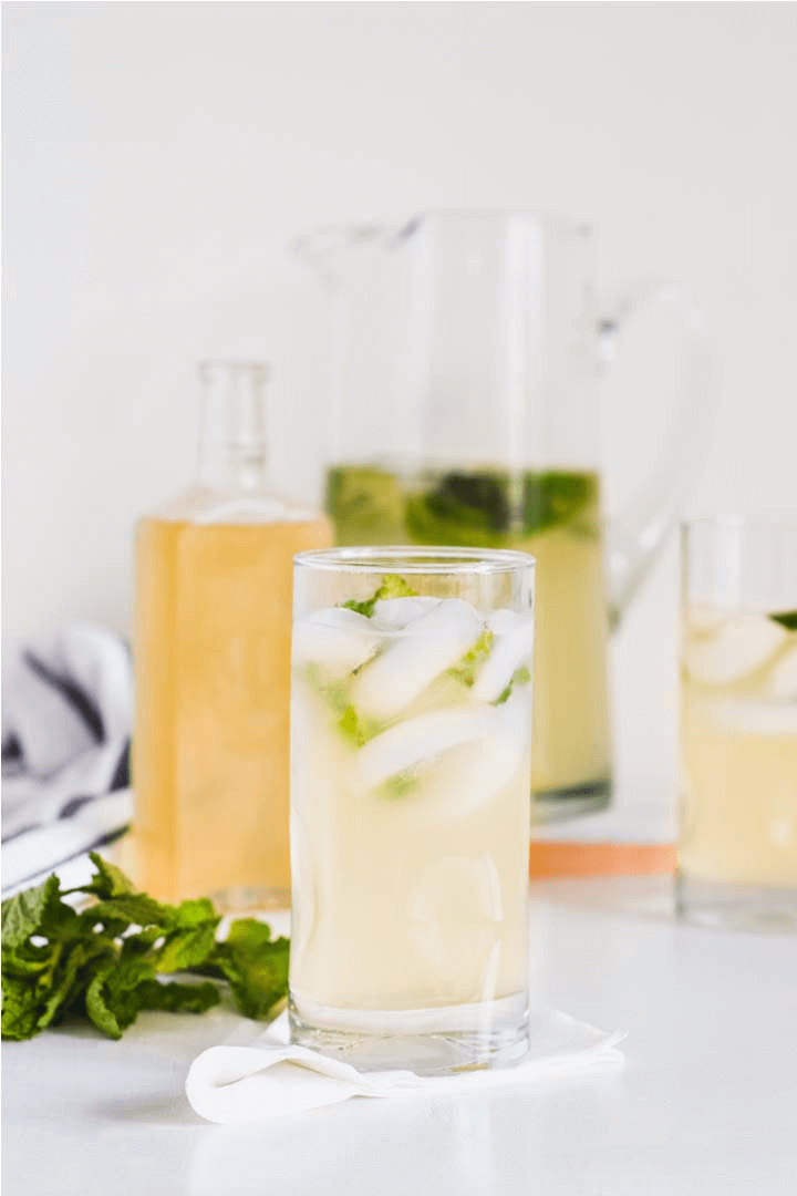 Photo of healthy mint lemonade ready to drink.
