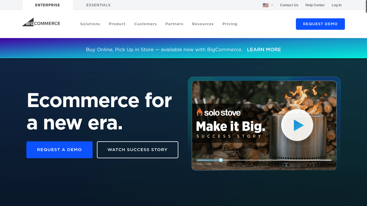 BigCommerce homepage