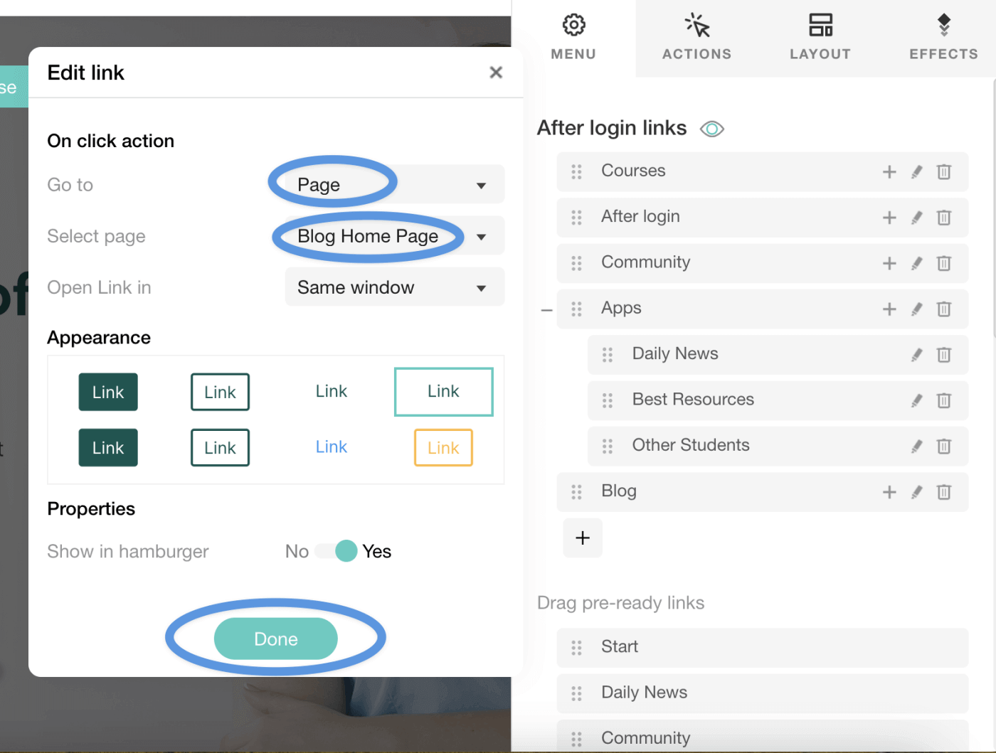 Link to the blog Page in LearnWorlds