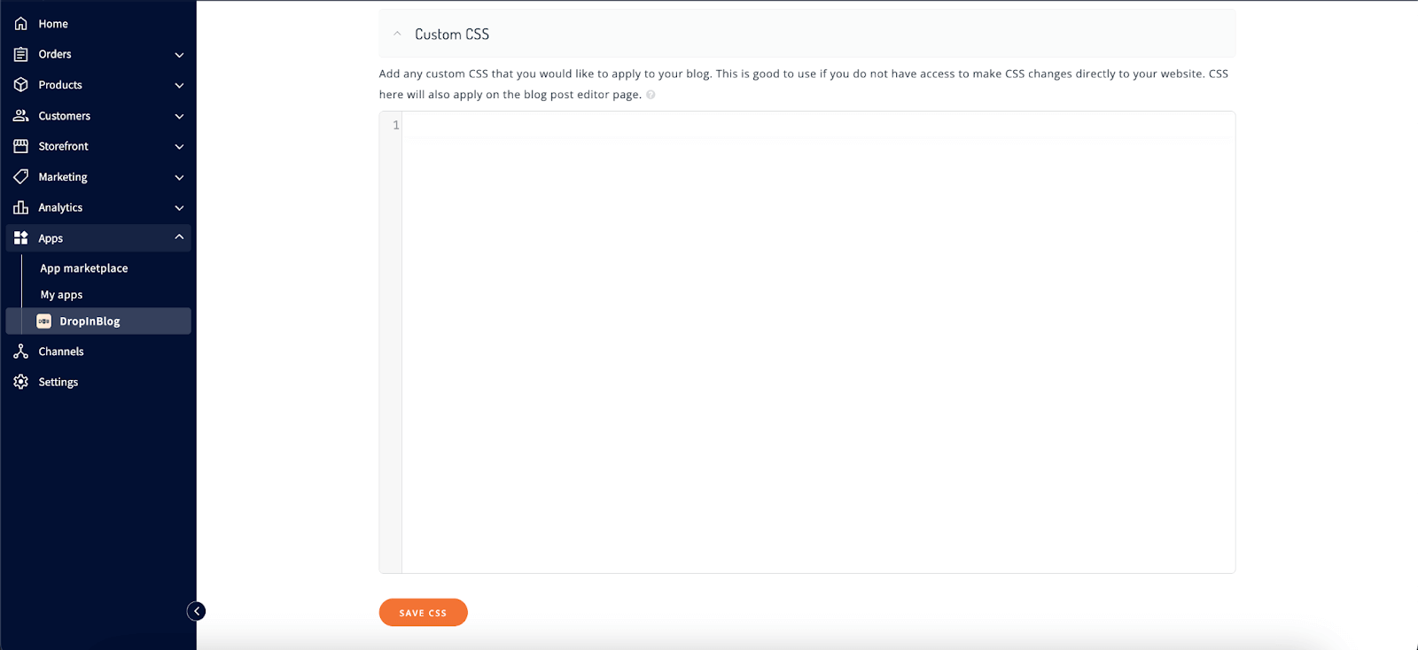 Add custom CSS with DropInBlog