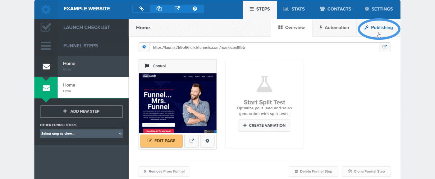 ClickFunnels - publishing