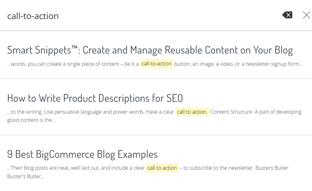 New search box: Enter search query