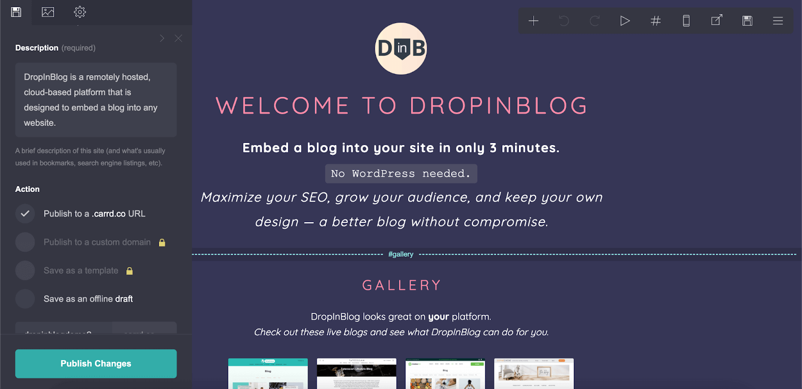Publishing a Carrd website