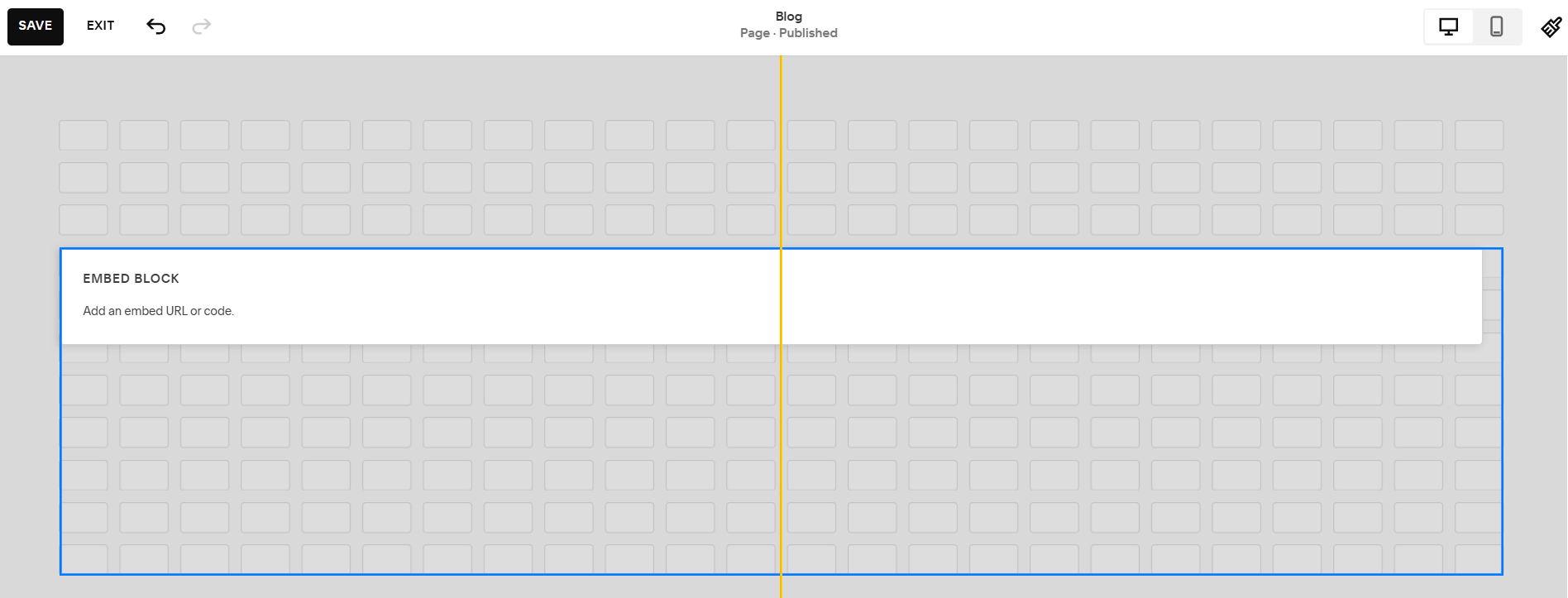 Squarespace blog install step