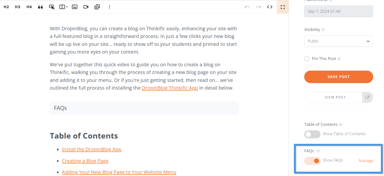 FAQ Builder: Turning FAQs on