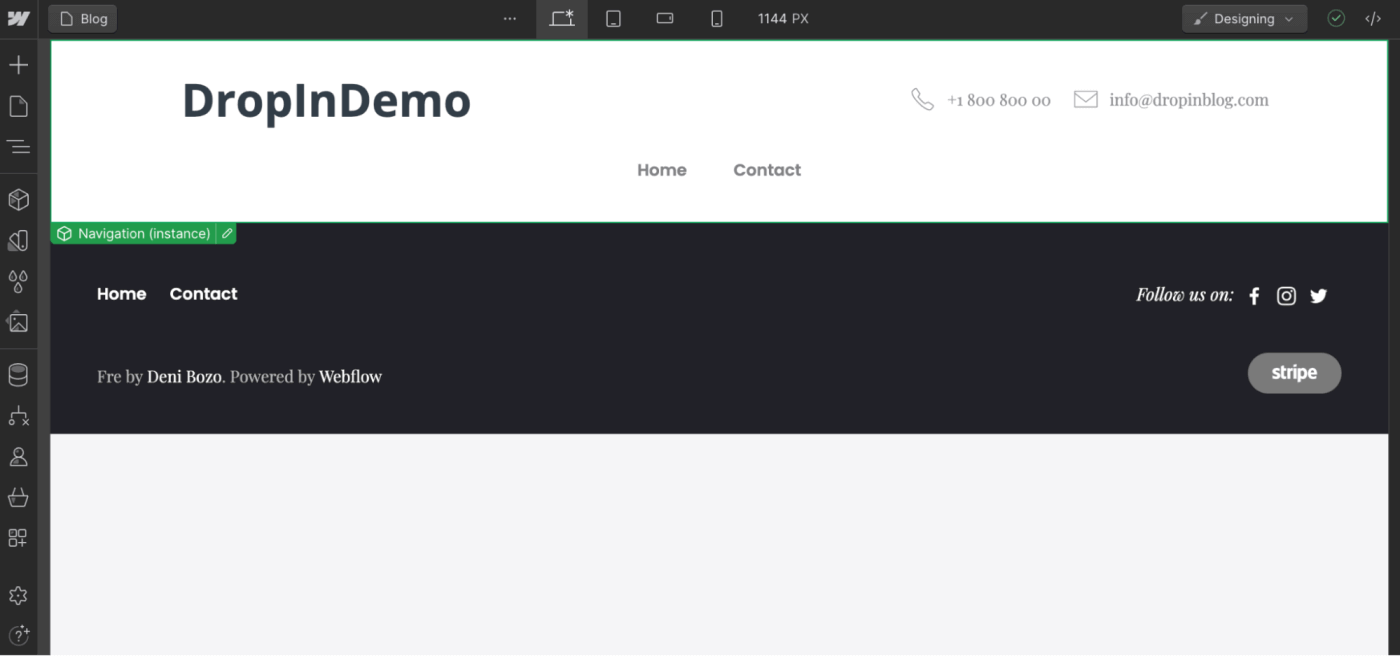 Webflow blog install step