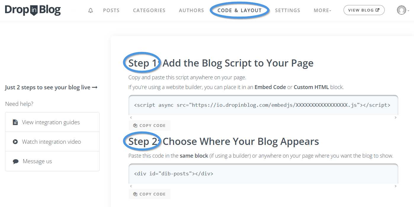 Webflow blog install step