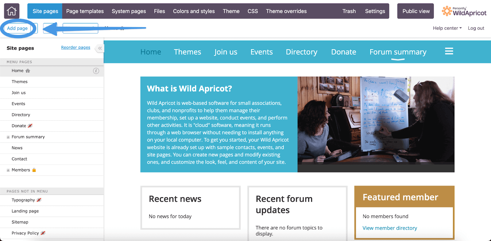 WildApricot blog install step