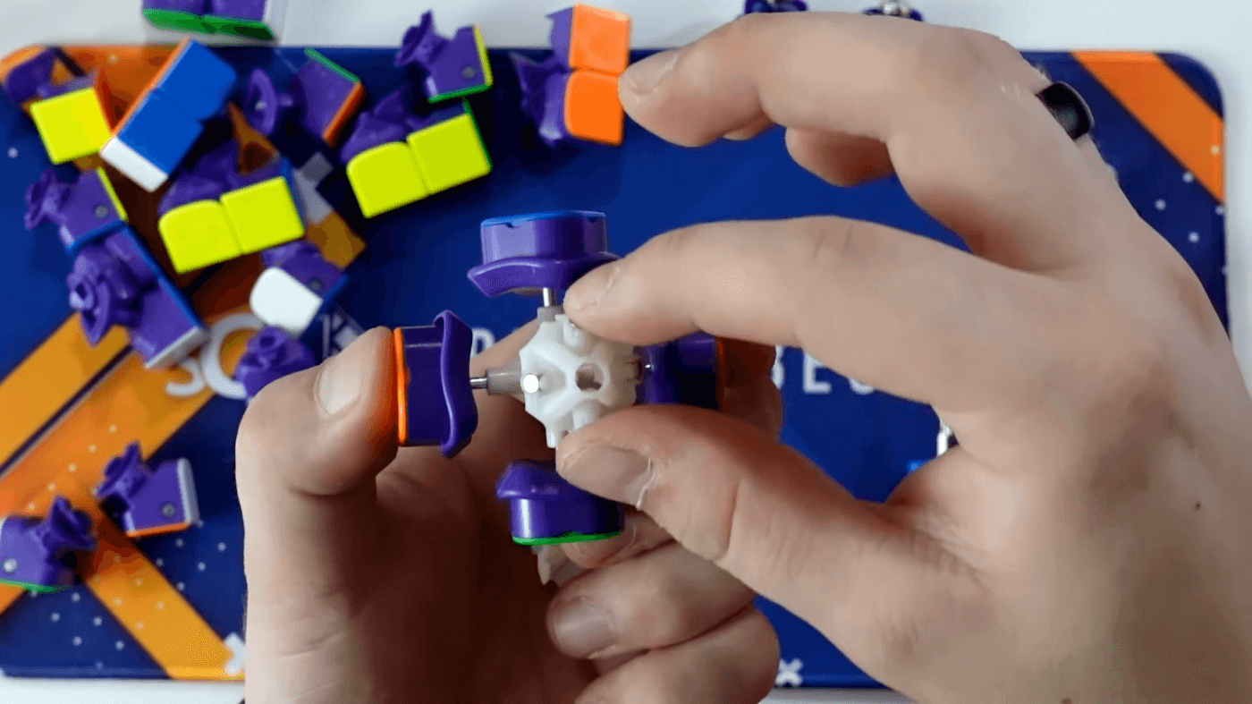 Installing half of the center magnets