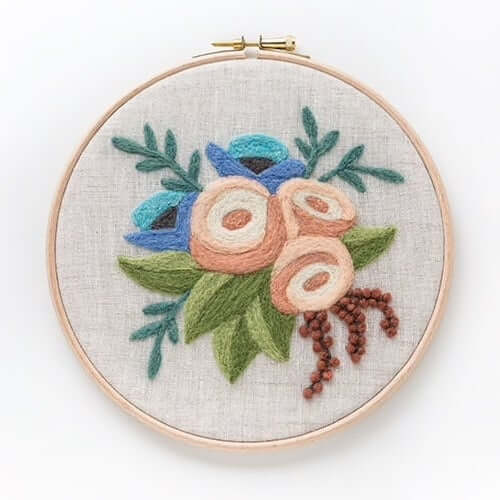 Coloring With Wool Rose Bouquet