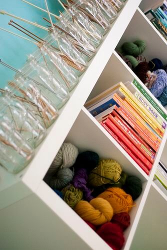 Mason Jar Storage for Knitting Needles - via Sew Liberated blog.