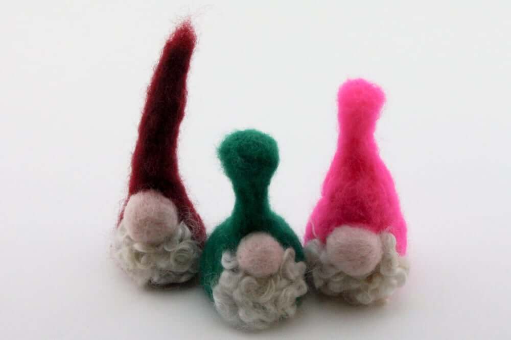 Needle felted gnomes