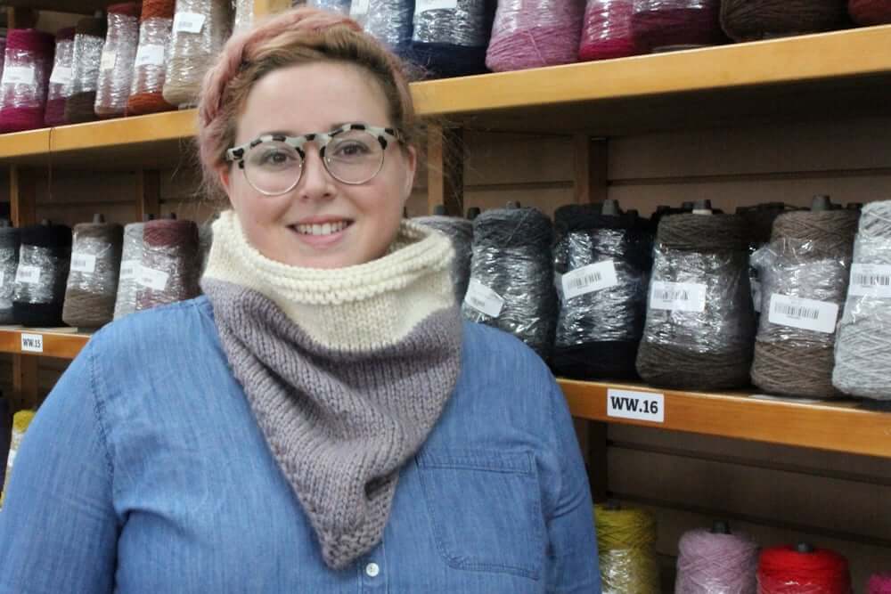 Annie modeling her cowl