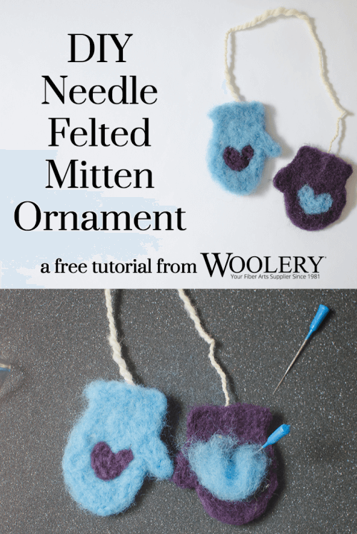 Free needle felted mitten ornament tutorial from The Woolery