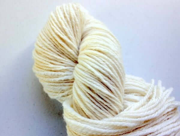 The first skein of yarn spun on my Lendrum DT.