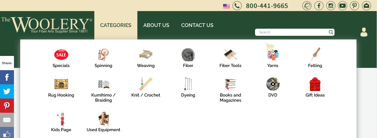 Categories Navigation Bar