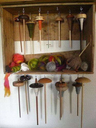 Drop Spindle Storage Idea (Via Ravelry)