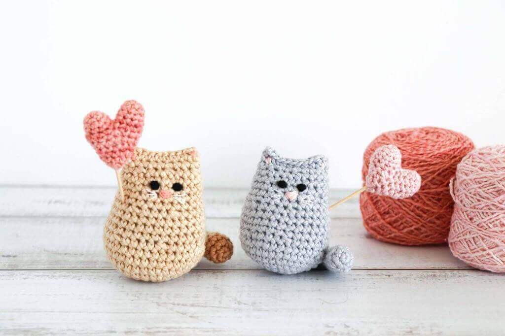 Valentine's Day Crochet Cat