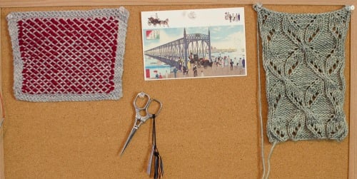 A corkboard can be used to make a real-life mood board. Visit the Woolery blog for more ways to plan your next weaving, spinning, or other craft project!