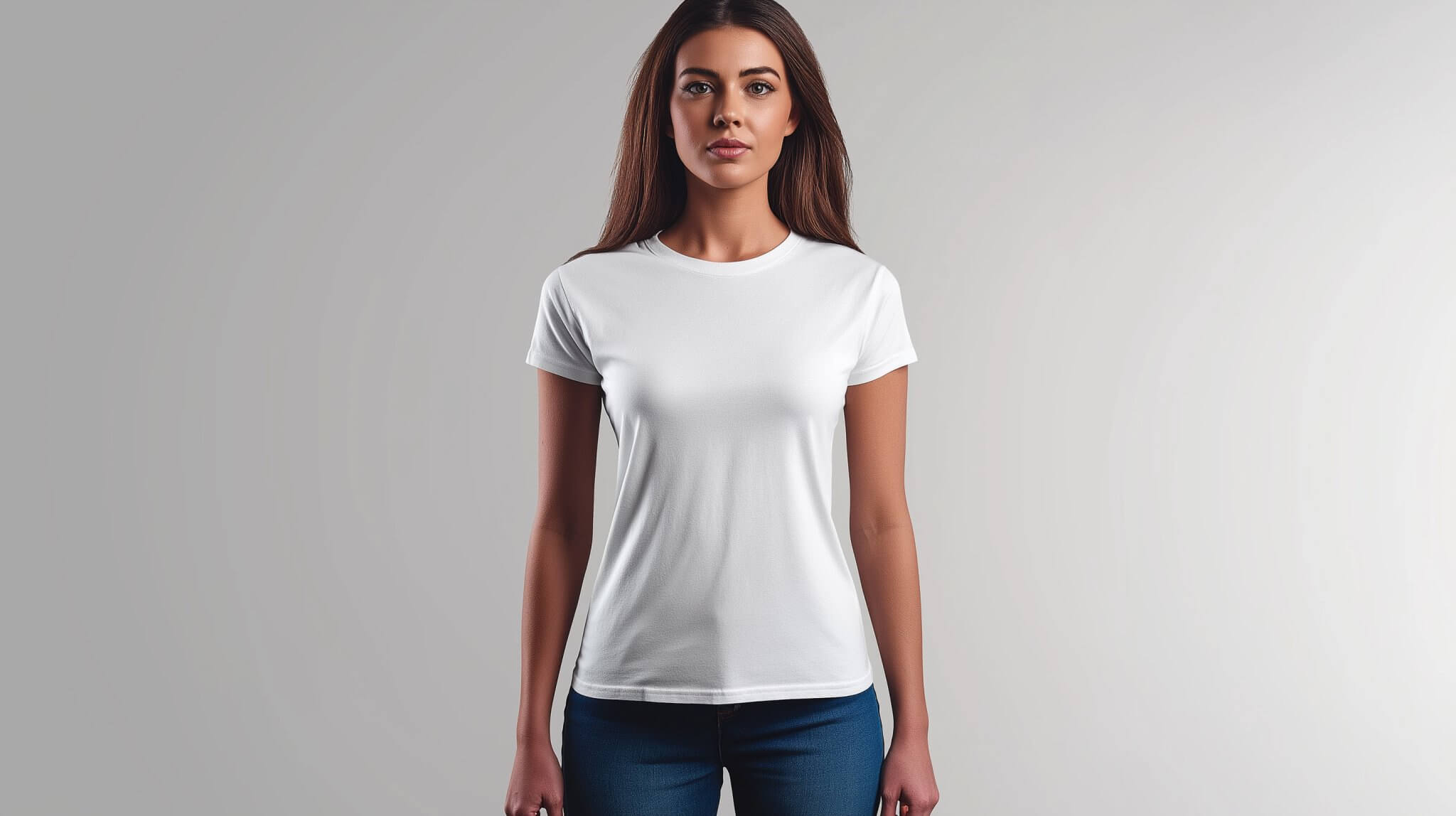 Model wearing slim fit t shirt showcasing tight fitting shirts for modern minimalist streetwear style.