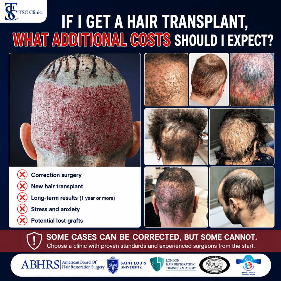 If I get a hair transplant, what additional costs should I expect?