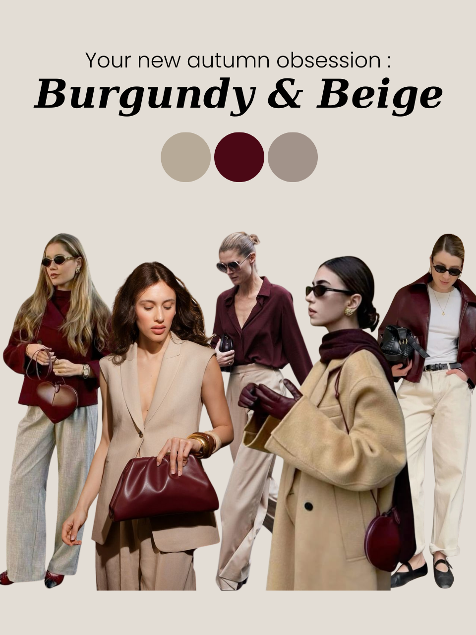 Fall outfit featuring a burgundy turtleneck and beige trench coat — elegant and warm.