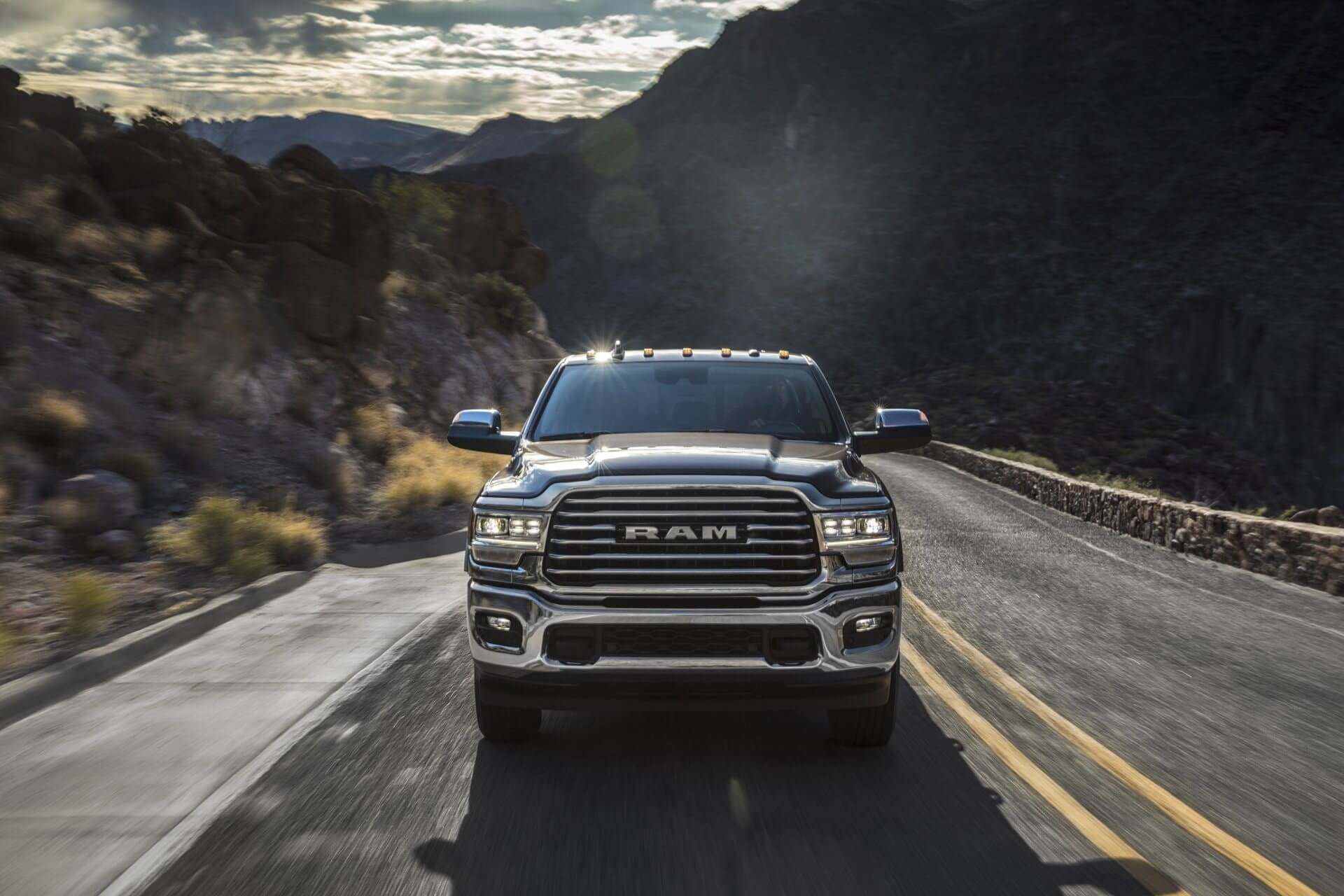 Ram truck, able to haul large loads at a maximum weight of 17,730 pounds, with optional trailer tow group.