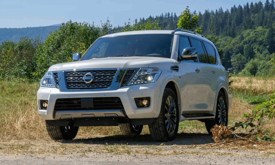 Best SUVs for towing- 2023 Nissan Armada, with tow rating of 8,500 pounds and fuel efficiency of 14 mpg city/19 mpg highway.