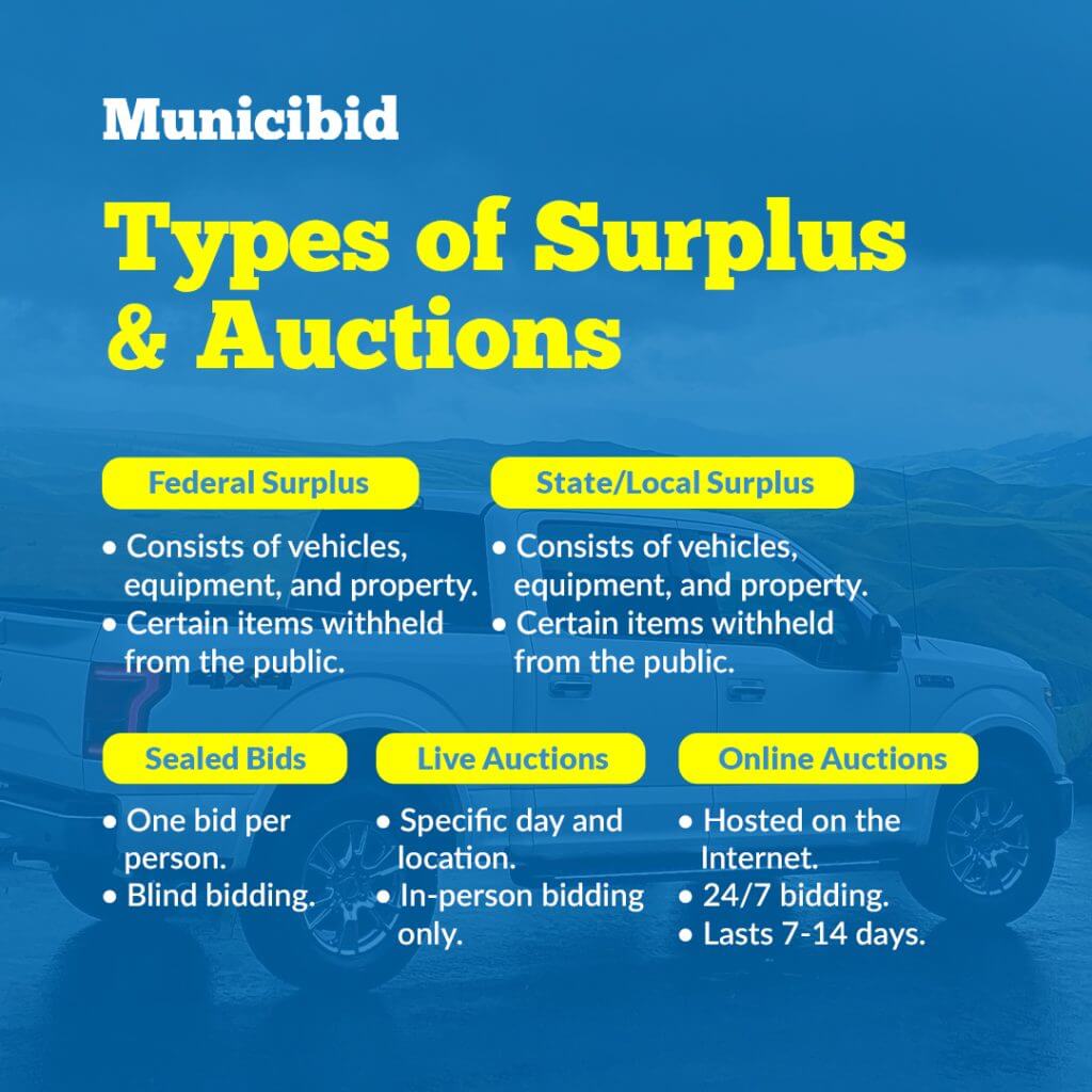 Types of Surplus & Auctions infographic