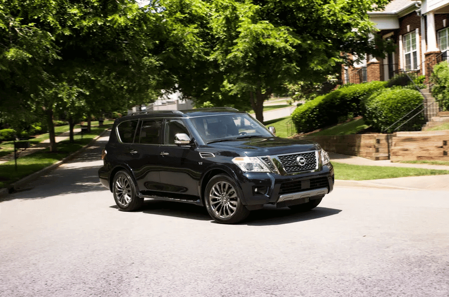 Black Nissan Armada, available with all wheel drive and off road capability.