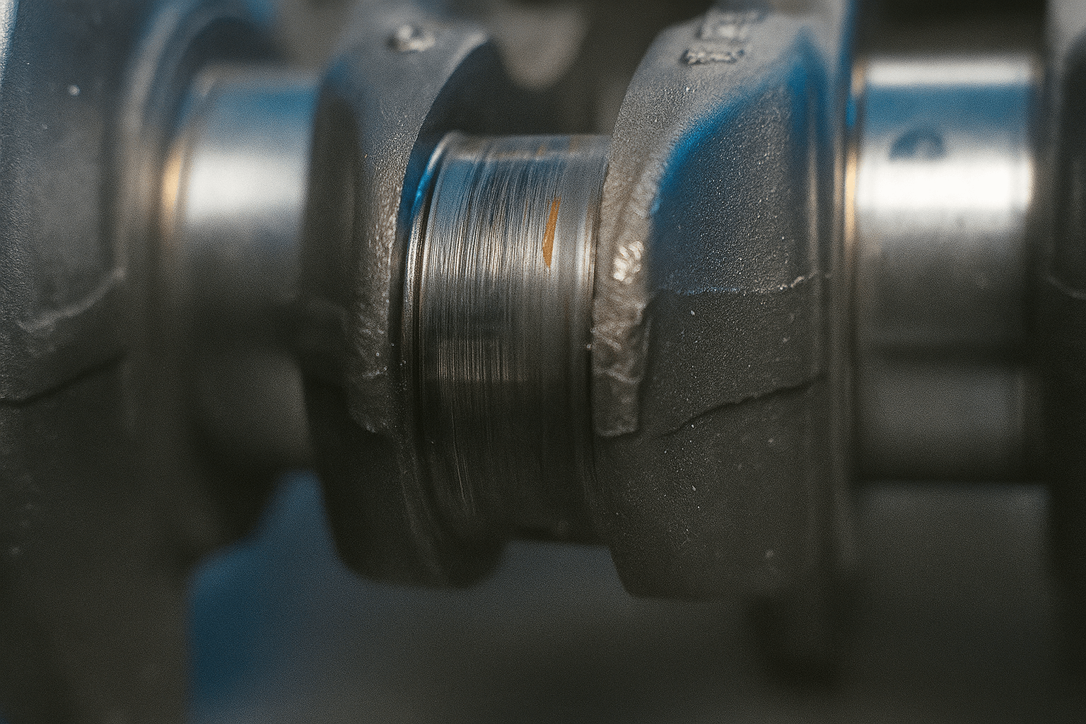 Nahaufnahme Kurbelwelle verschlissen 2.0 TSFI Motor