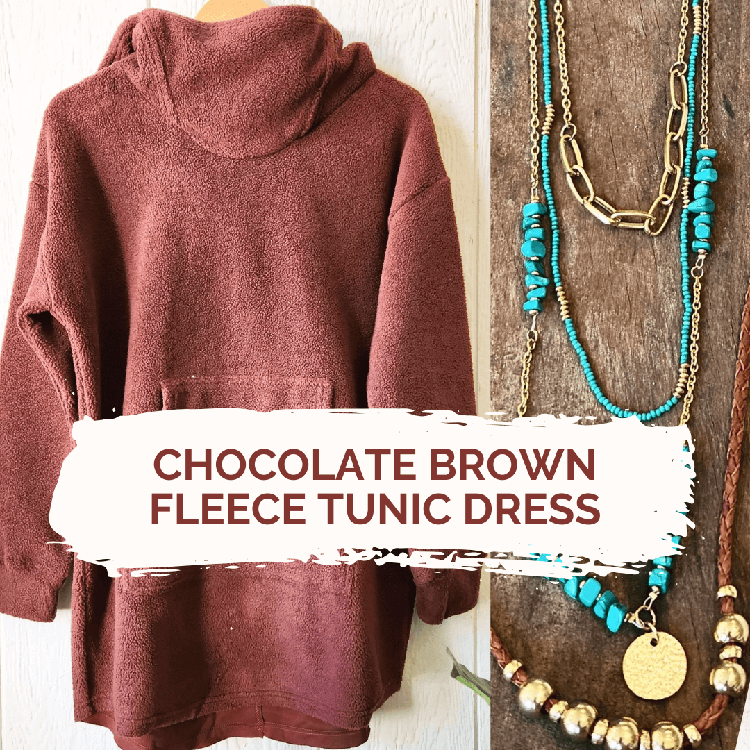 chocolate brown tunic dress Chocolate V Neck Tunic  Scarlett & Jo