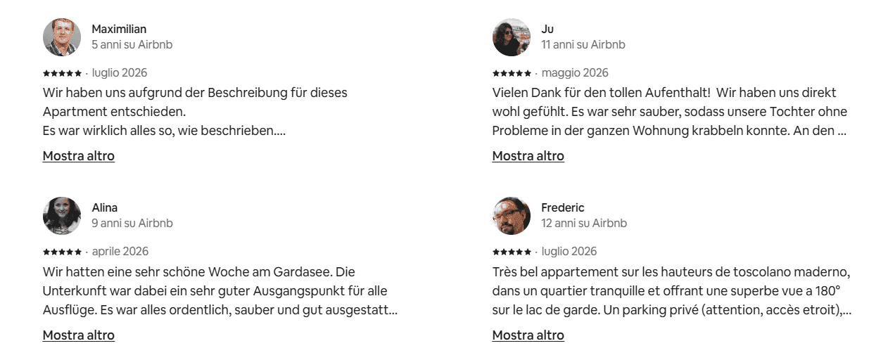 Altre recensioni degli ospiti di Altavista su Airbnb