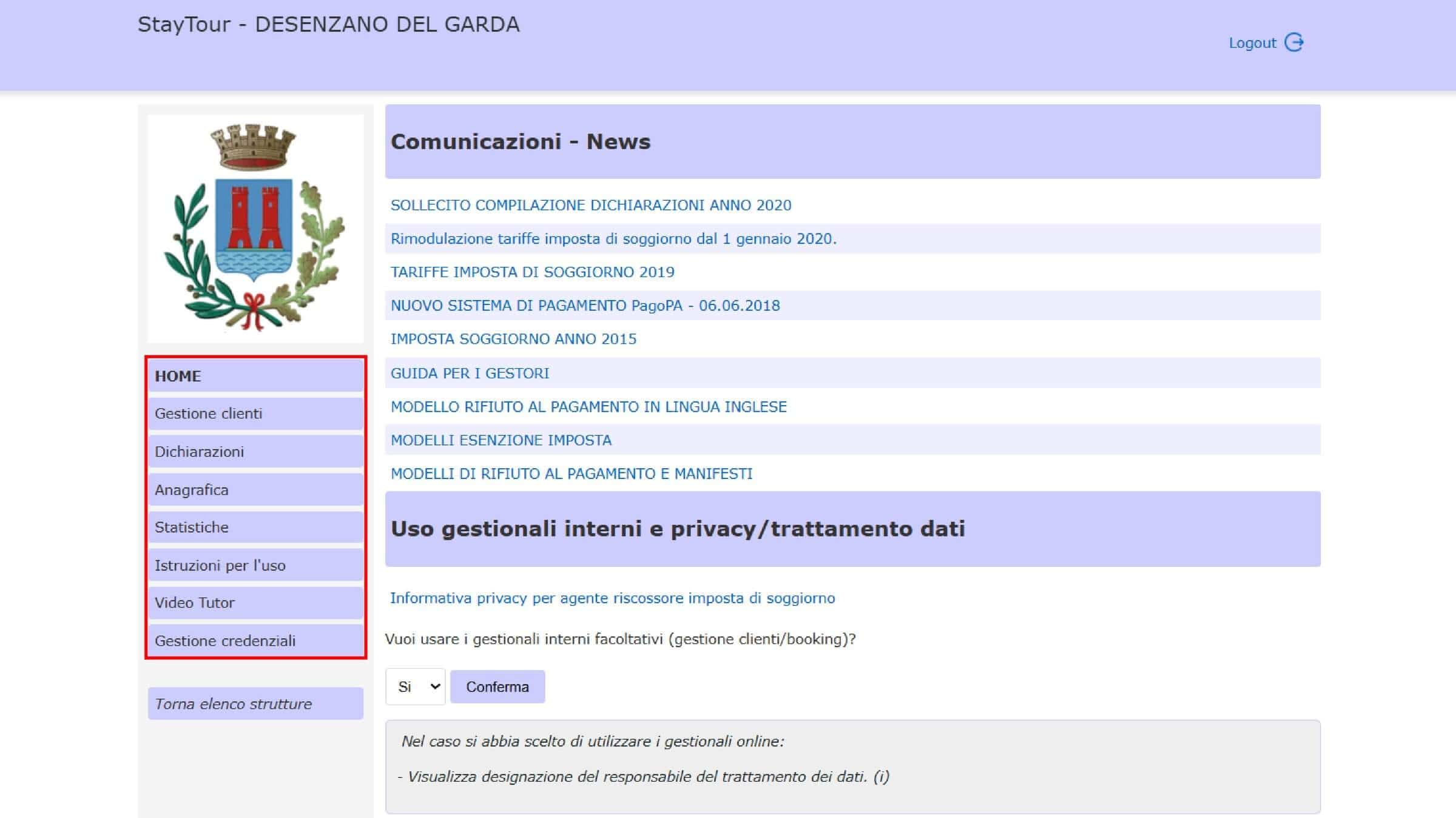 Bereich Comunicazioni - News im StayTour-Portal