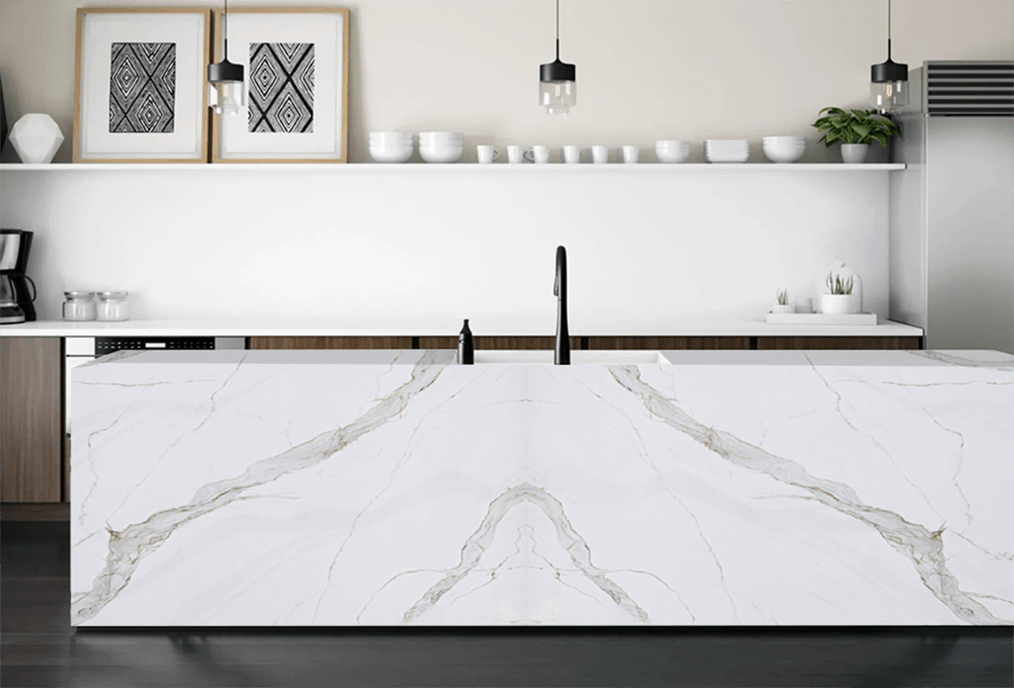 Calacatta Supreme Bookmatch Ceramic; Residential Interior