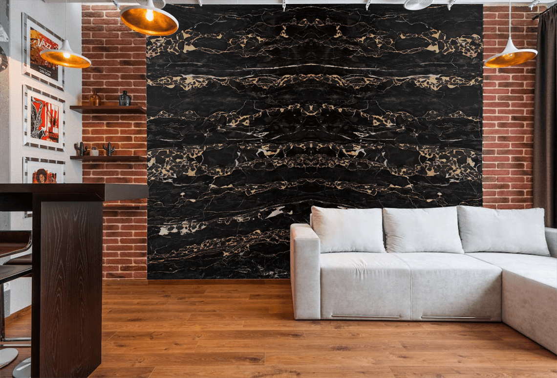 Creative Nero Portoro Oro Marble Bookmatching Ideas