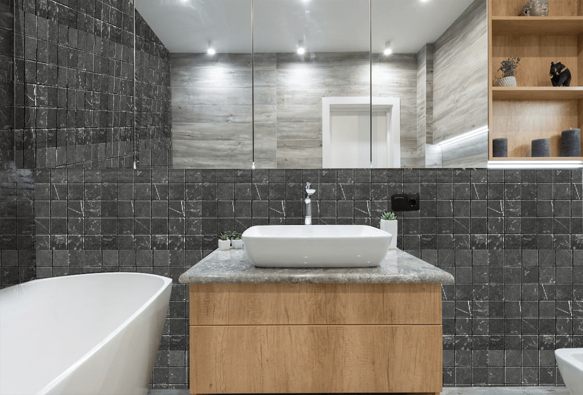 Taurus Nero Mosaic Tiles; Brings Lavishness To Your Home