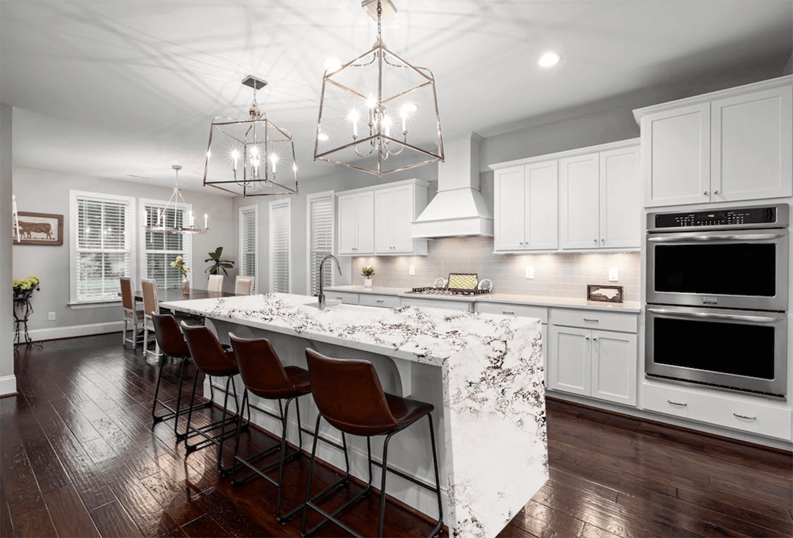 Urban Modesty: Using Waterfall Countertops For Chic Kitchen