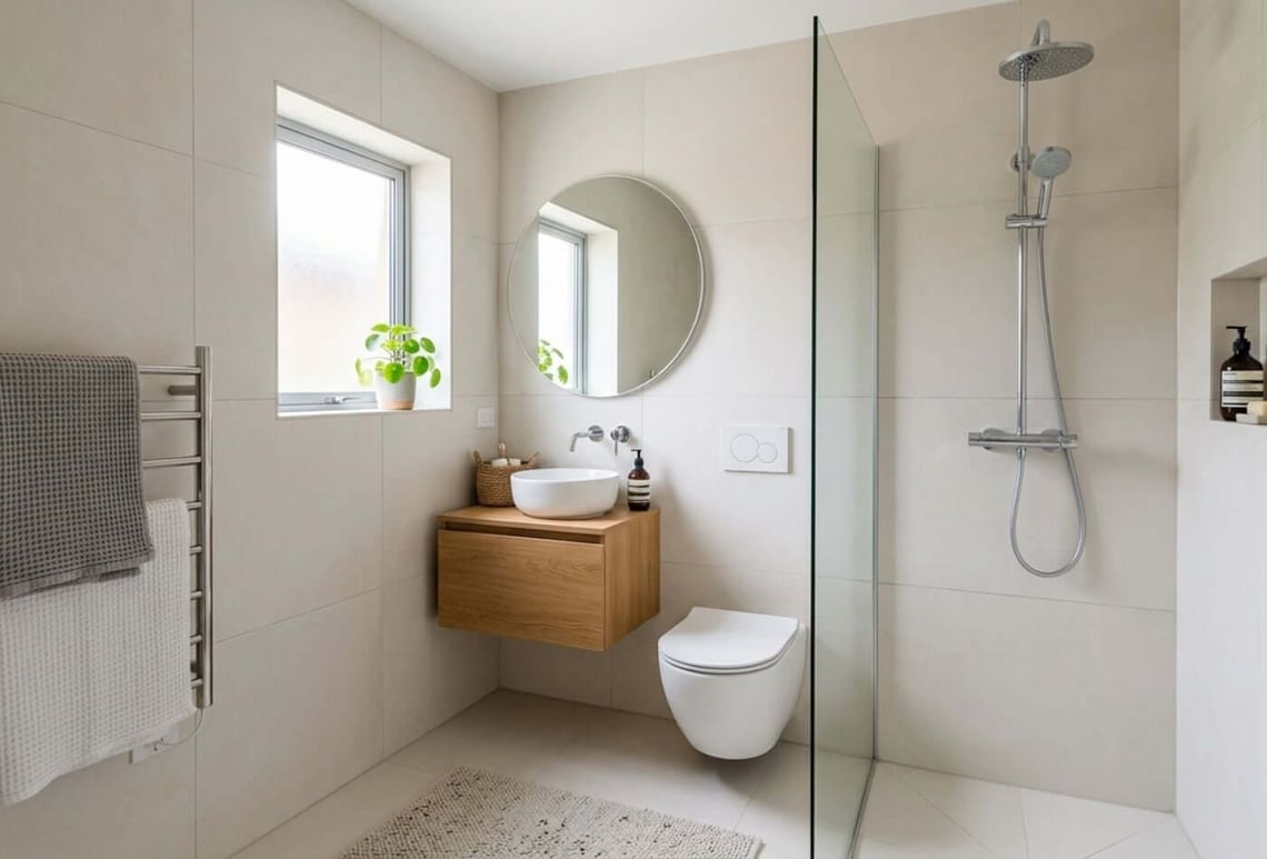 is it okay to put large tiles in a small bathroom