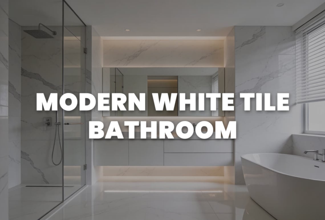 modern white tile bathroom