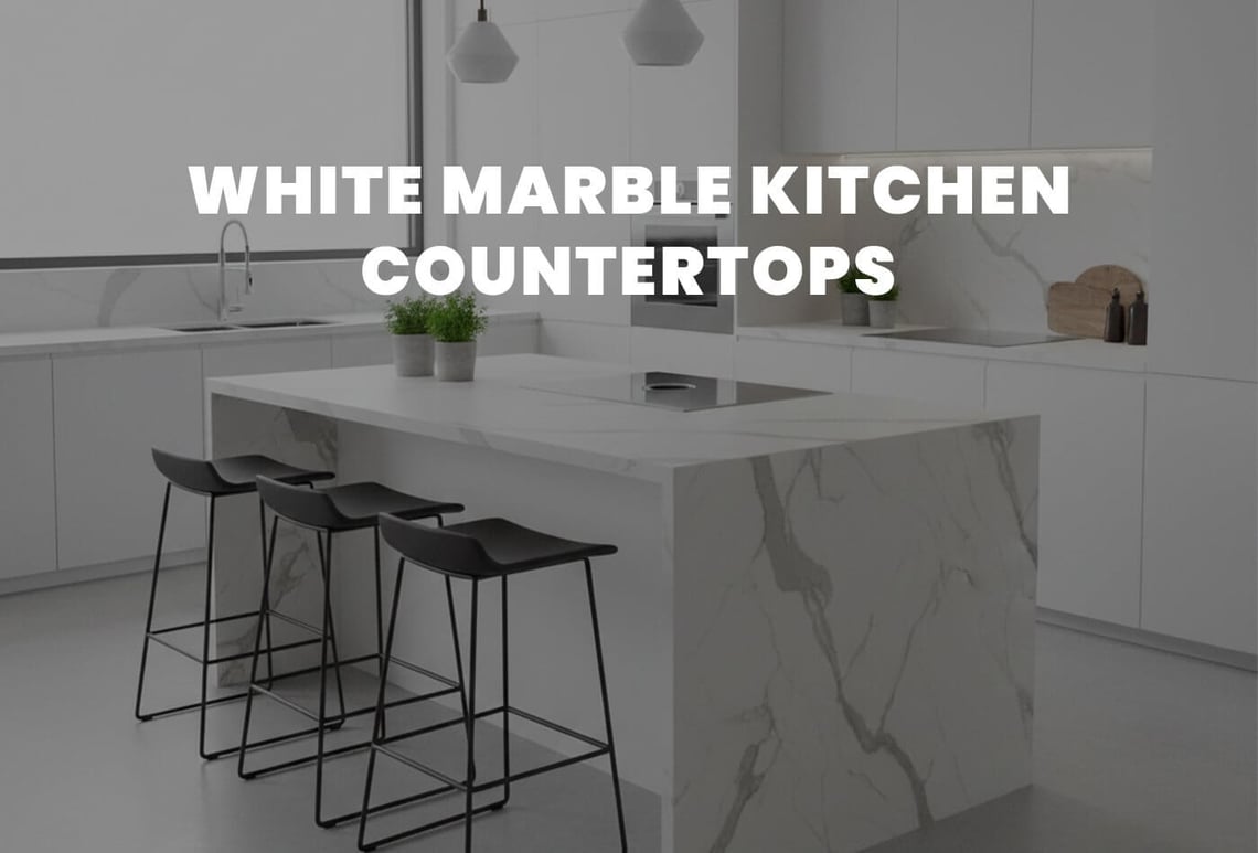 white marble kitchen countertops