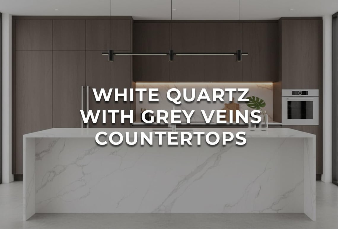 white quartz with grey veins countertops
