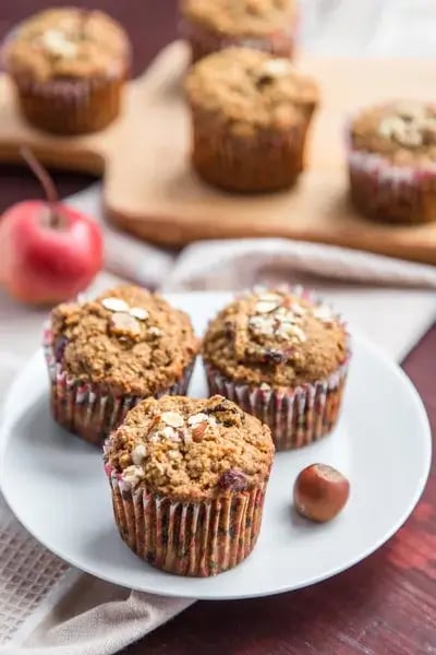 Apple honey oatmeal muffins