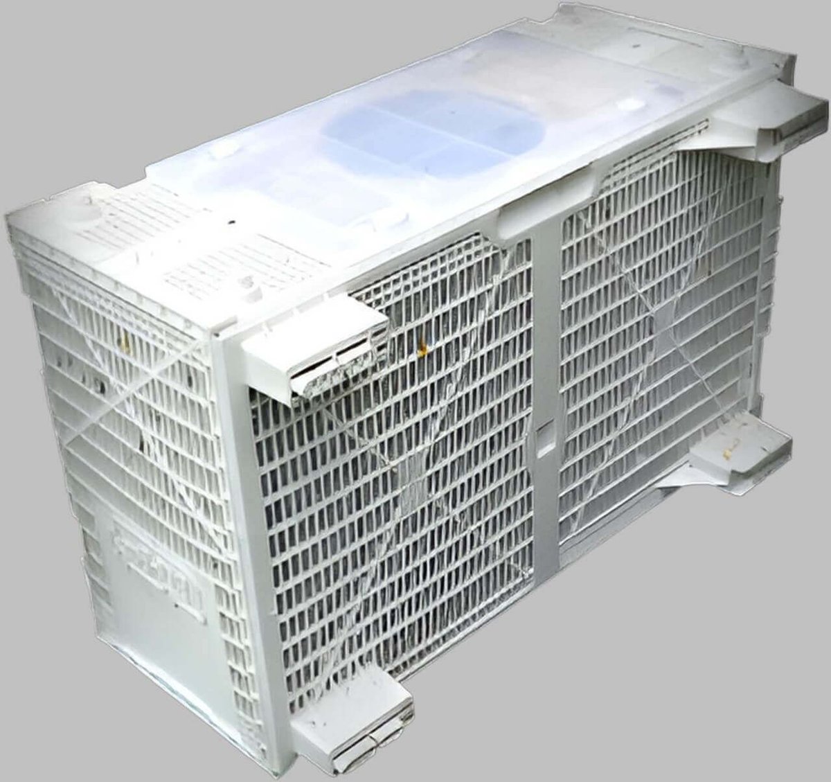 Package bees in a screened transport cage ready for hive installation